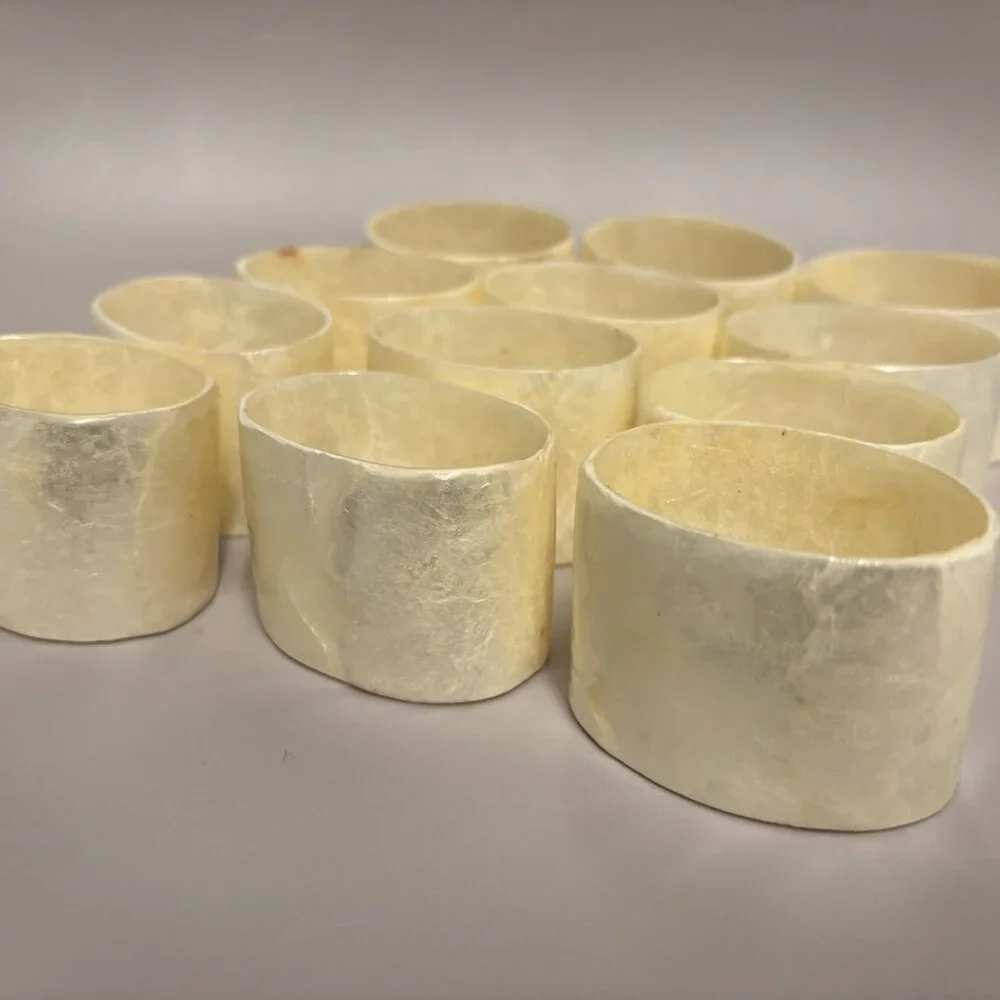 Elegant capiz napkin holders/12
